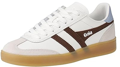 Gola Viper Leather - Damen Sneaker - White-Dark-Brown-Air-Gum