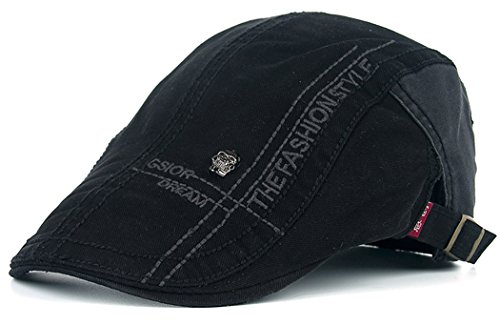 Adantico Herren Baumwolle Schirmmützen (Schwarz)