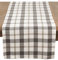 SARO LIFESTYLE 8050.GY1672B Lifestyle Yuri Collection Plaid Design Cotton Table Runner, 16x 72, Grey