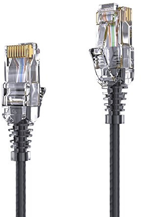 PureLink MC1500-010 CAT6 Netzwerkkabel UTP (10/100/1000 Mbit/s), extra dünn mit 2X RJ45 Stecker, Patchkabel für Switch, Modem, Router, Patchpanels, Patchfelder, 1-er Set, 1,00m, schwarz