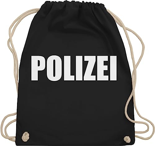 Turnbeutel Rucksack - Karneval & Fasching - Taschen - Polizei I Polizeiuniform I Polizist I Polizeikostüm I SEK Polizistin I Police I SWAT - Unisize - Schwarz - karnevalsbeutel faschings beruf