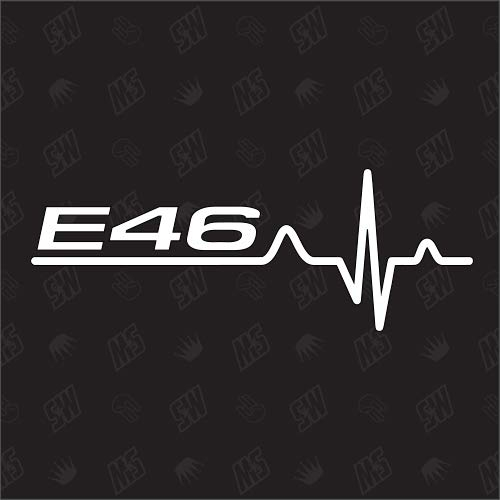 speedwerk-motorwear E46 Herzschlag - Aufkleber, Autoaufkleber, Scheibenaufkleber, Auto, Tuning, Fan, Sticker, Design, Car, EKG, Herzlinie