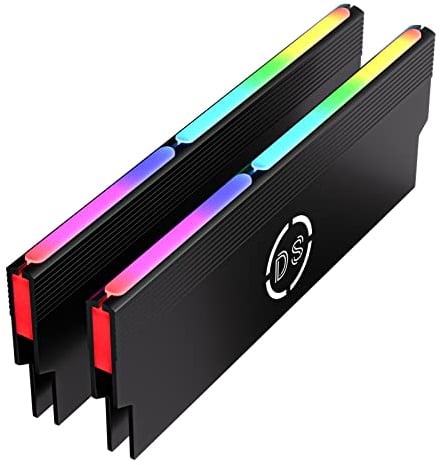 Auto Changer Rainbow Color RAM Shell Memory Glowing Heatsink for Computer, LED Cooling Vest Fin Heat Sink for DDR3 DDR4 (M Series)