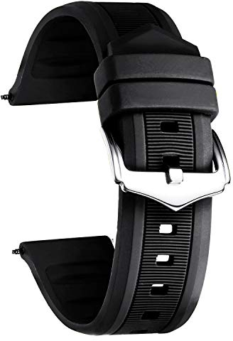 BINLUN Bracelet de Montre en Silicone Sport Remplacement Bracelet en Caoutchouc Homme/Femme(Blanc/Rouge/Noir/Bleu/Orange/Vert/Gris) (12mm/14mm/16mm/18mm/19mm/20mm/21mm/22mm/24mm)
