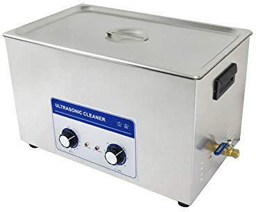 nettoyeur-bac ultrasons professionnel analogique 30l 600 watts avec vanne de vidange (500x300x200mm) -special rampe de carbus-