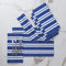 Encasa XO Platzsets Esstisch Set von 6 | Franca Blue Stripes | Fein gerippte Baumwoll-Tischunterlage | Größe 48x32 cm | Maschinenwaschbar