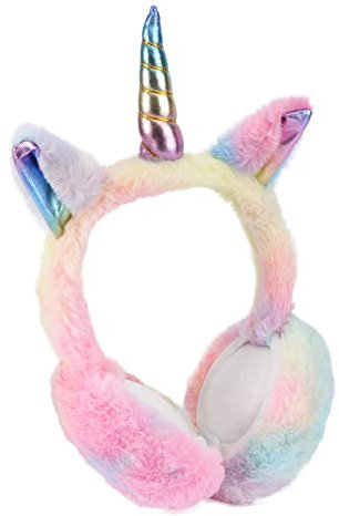 ABOOFAN Cache-Oreilles Enfants Cache-Oreilles Licorne Cache-Oreilles en Peluche Cache-Oreilles d'hiver Cache-Oreilles pour Temps Froid Violet Bleu Cache-Oreilles Femme