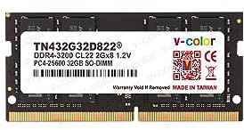 v-Color - SO-DIMM DDR4 da 32 GB (1 x 32 GB) 3200 MHz per notebook di memoria 1,2 V CL22 a 260 pin (TN416G32D822)