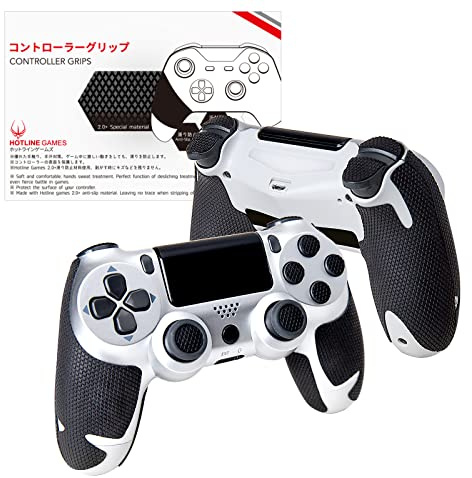 Hotline Games 2.0 Plus Controller Grips Compatible With PS4 Controllers DualShock 4 Wireless Controller,Anti-Slip,Sweat-Absorbent,Easy to Apply (Handle Grips+Buttons+Triggers (20PCS), BLACK)
