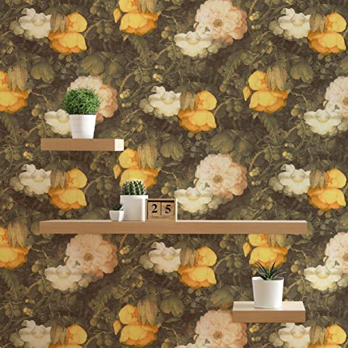 TADESSI Tapete Wald und Blätter Ginevra M1-No.275 Vliestapete Grün Gelb Blumentapete Floral Wohnzimmer Schlafzimmer