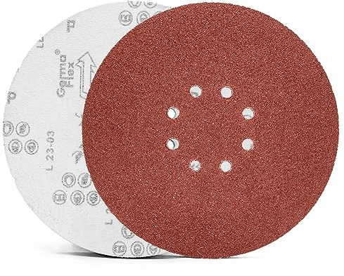FEIHU Disco abrasivo da 225 mm 8 fori, 15 dischi abrasivi circolari, 9inch levigatrice per carta vetrata Grana 180, carta vetrata per levigatrice a secco levigatrice giraffa FEIHU