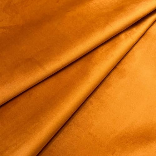 Regents Lux Soft Touch Plain Velvet Fire Retardant Plush Low Velour Cushion Sofa Upholstery Fabric Sold by the Metre - Orange - 1 Metre