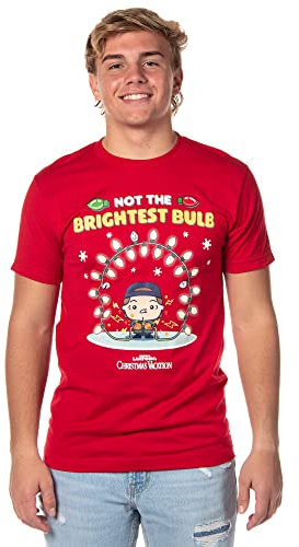 National Lampoon's Christmas Vacation Herren T-Shirt Not The Brightest Bulb, Red, XL