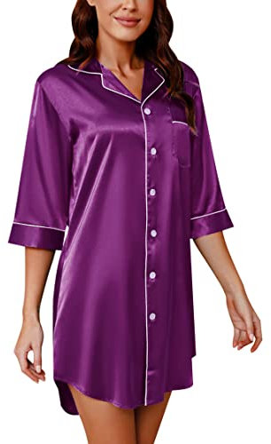 Sumeyuyu Pigiama da Donna in Raso, Pigiama da Donna in Raso Pigiama Estivo a 3/4 Maniche