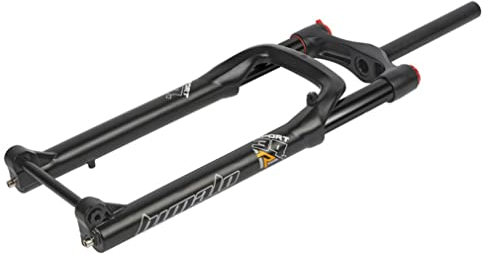 LUNJE 26'' Fatbike Federgabel 5.0 Reifen MTB Luftgabel Federweg 100mm 1-1/8 Gerade Vorderradgabel Manueller Lockout Steckachse 15x150mm (Color : 26'' Black)