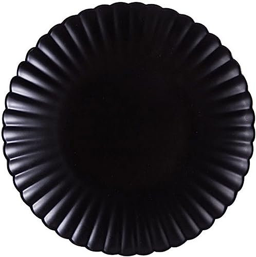 DLUXCA Vaisselle en céramique Assiette Alimentaire Assiette à Dessert Poudre Noire et Blanche Vert 20cm Assiette en céramique glaçure de Couleur Mate