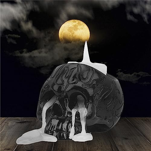 Schädel Totenkopf Kerzenständer Halloween Kerzenhalter Kunstharz Totenkopf-Statue Horror Skelett Teelichthalter Gothic Teelichtbecher für Party Halloween Weihnachten Bar Totenkopf Dekoration