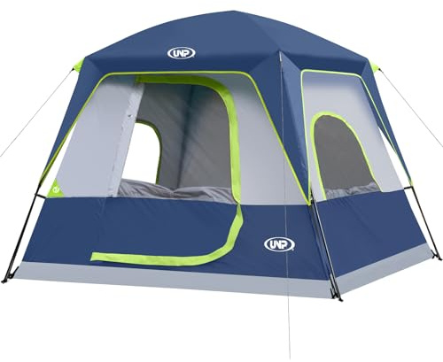 UNP Camping Tent 4-8 Person Waterproof Windproof with Rain Cover Easy Set Up Portable Dome Tents