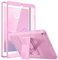 MoKo Funda Compatible con iPad 9ª Generación 2021 / iPad 8ª Generación / 7ª Generación (2020/2019) 10.2, Shockproof Híbrido Cubierta para Choque con Protector de la Pantalla Incorporado, Flor Rosa