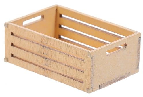 Abaodam Miniature Dollhouse Crate Mini Wooden Milk Crate Fruit Vegetable Basket Window Box Flower Pots Planter for Dollhouse Fairy Garden Accessories