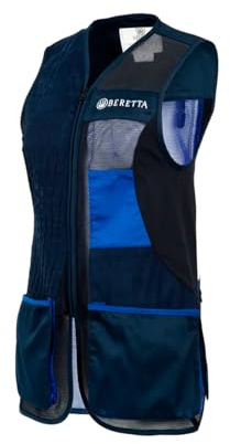 Beretta Women's Uniform Pro 20.20 Micro Lightweight Breathable Meshed Cotton Shooting Vest, Blue Total Eclipse/Blue Royal, Large