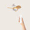 TECHBREY Ventilatore da Soffitto Silenzioso Poros 76cm Motor DC Legno Controller a Parete + Telecomando Con Luce No Bianco