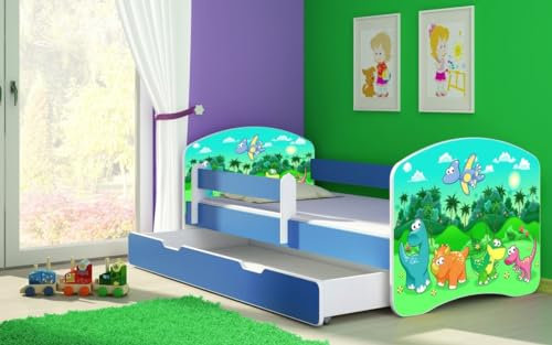 Luxusbetten24 Kinderbett Dream mit verschiedenen Motiven 140x70 Dino