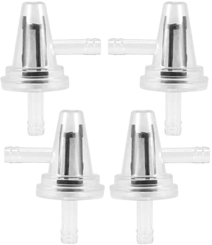 HAPPOW 4 Stück Motorrad Clear Inline Gas Kraftstofffilter, Hochwertige 1/4 Benzinfilter, Fuel Filter, Benzinfilter 6mm für Motorräder, Mopeds, Roller 90°Rechter Winkel, Passend für 6-7mm Schlauch