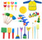 Mailfull Pinceaux Peinture Enfant 31 Pièces Enfants Eponge Peinture Pinceaux Outils Kit Peinture Enfant Bricolage mit Tablier Peinture Enfant pour Enfants pour Apprentissage Précoce Graffiti