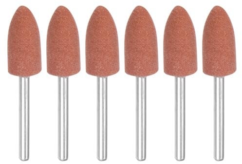 sourcing map 6pcs Rotary Grinding Stones 1/8 Pointed Head Abrasive Sanding Bits Mounted Stone Grinding Wheel Point Polishing