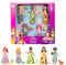 Mattel Disney Princess und Freunde Set mit 5 beweglichen kleinen Puppen mit abnehmbaren Röcken oder Hosen und 5 Freundefiguren, inspiriert von den Disney-Filmen, JBL33