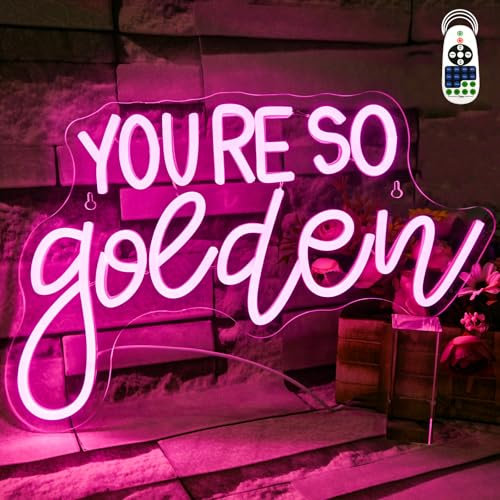 VYXIN YOU RE SO GOLDEN Neon Schild, Neon Licht Wanddekoration, LED Neon Licht Schlafzimmer Wanddekoration, geeignet für Männerhöhle, Bar, Spielzimmer Dekoration, Geburtstagsparty