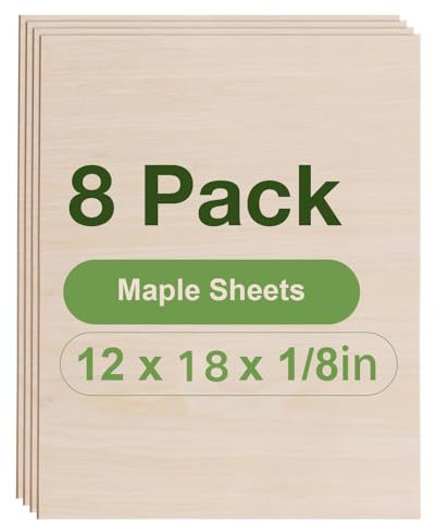 ROBOTIME Sperrholzplatte 3mm A3 Ahorn Holzplatte Zuschnitt Nach Maß,Multiplex Platte Holz Laser Leimholzplatte Laserschnitt, CNC Router, Durchbrochenes 10 Stück 30×42cm