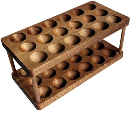 Tuxxjzm Portauova in legno, porta uova per piano di lavoro, porta uova in legno massello per la conservazione, contenitore per uova, organizer salvaspazio per l'organizzazione e la conservazione