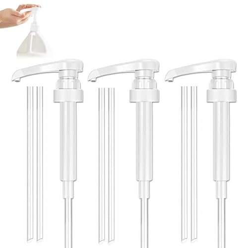 Lot de 3 distributeurs à pompe pour boisson vitale Best Body Nutrition - 1 l - Distributeur de sirop réutilisable - Pour bouteilles de 500 ml/1000 ml avec 3 tuyaux longs et 3 tuyaux courts