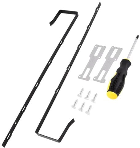 TLPCRKI Mirror Hanger for Door,Adjustable Door Mirror Brackets Set Protective Linin Over The Door Mirror Hooks Mirror Brackets Set 1.7 Door Depth,Black(Color:Black)