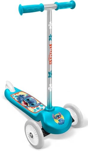 Trottinette 3 Roues à Balance Stitch, Bleu-Blanc