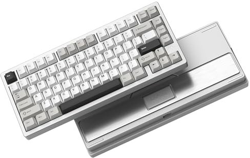 Womier RD75 Pro 75% Keyboard, Quick Release Wireless Aluminum Gaming Keyboard, QMK/VIA Tri-Mode Mechanical Keyboard Custom Hot Swappable with RGB Creamy Keyboard for Windows/Mac/PC - Silver