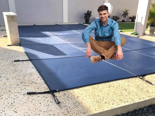 Pool Abdeckplane Winter Poolabdeckplane Heavy Duty Inground Pool Protector Cover Square, High Strength Swimming Pool Winter Cover for Adults Kids Pets Cats Pets Safety, Commercial Grade Pool Dustproof