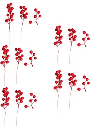 Warmhm 15stücke Künstliche Beeren Für Weihnachten Rote Beeren-Dekorationen Künstliche Beeren-Picks Weihnachtsbeeren-schmuck Geeignet Für Girlanden Geschenke DIY-bastelarbeiten