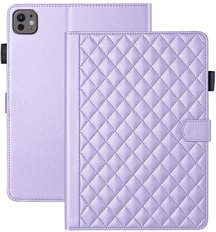 Vaitasy Custodia per iPad Pro 11 2024 (M4) 11 Pollici Hülle Business Pelle PU Tablet Cover per iPad Pro 11 2024 con Portafolio Supporto Funzione Viola