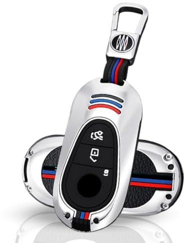 KULCSOK Schlüsselanhänger Abdeckung für Mercedes C Klasse S Klasse MB GLC EQS EQE 300 350 450 500 560 580 2020-2024 Schlüsselhülle Zinklegierung Schlüsselschutz Schlüsselanhänger Halter 3 Tasten A