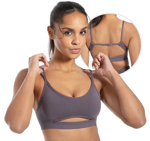 SMILODOX Sport BH Damen Nesa, Blickdicht Rutschfestes Sport Bra, Seamless Gerippter Stoff Crop Top, Shaped Fit ärmelloses Oberteil, Atmungsaktives Yoga Tank Top für Fitness, Gym & Alltag