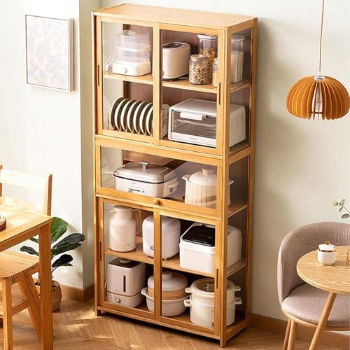 HynbdesSideboard Kitchen Storage Cabinet,Wooden Storage,Kitchen Storage Unit with Doors, Microwave Stand,Open Compartment Pantry Cupboard for kitchen, Living Room, OfficeOriginal colour80*32*170
