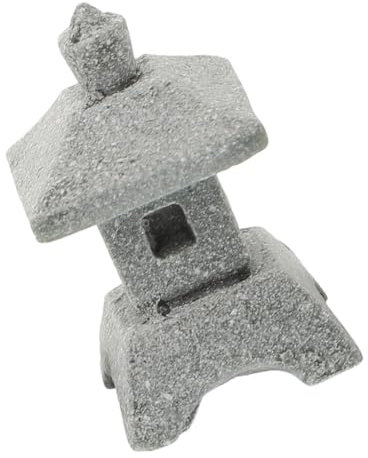FUNOMOCYA Mini-pagodenstatue Japanische Steinlaterne Mikro-landschaftsornamente Feendekor Gartenfigur Asiatisches Bonsai-Ornament Zen-Garten-zubehör