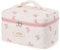 FloralGrace Schleife Make Up Tasche Organizer, Bow Reise Make Up Tasche für Frauen, Quilted Kosmetiktasche für Frauen, Niedliche Make Up Tasche für Teen Mädchen