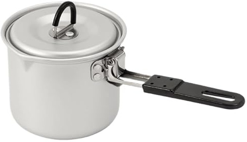 Olla de cocina, olla de camping, cacerola plegable de 770 ml para exteriores con asa para senderismo, picnic, barbacoa, viajes por carretera, 4.72 x 3.94 pulgadas, aleación de aluminio, acero