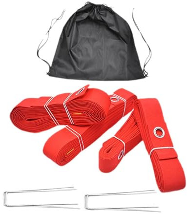 Ronyme Beach Volleyball Lines Court Marker (8m 16 m Länge) Sport im Freien mit Installationseinsätzen Sportleitungen, Rot