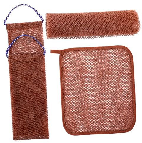 SOPOTUTU 1 Set Badetuch St Gesichtspeeling Reinigung Duschschrubber Weicher Sanfter Körperluffa Langer Rückenwaschluffa Rückenpeeling Luffatuch Gesichtsreinigung Badekörperschwamm Braunes