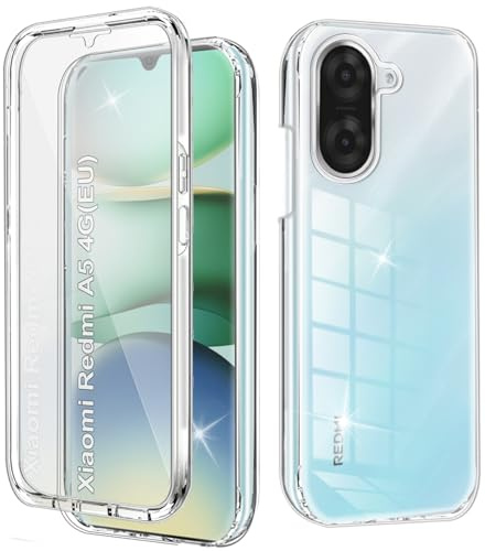 Yutwo Hülle Kompatibel mit Redmi A5 4G (EU) 360 Grad Stoßfest Schutzhülle Rundumschutz Cover Case mit Eingebautem Displayschutz Robust TPU Bumper Durchsichtig Handyhülle für Redmi A5 4G, Clear